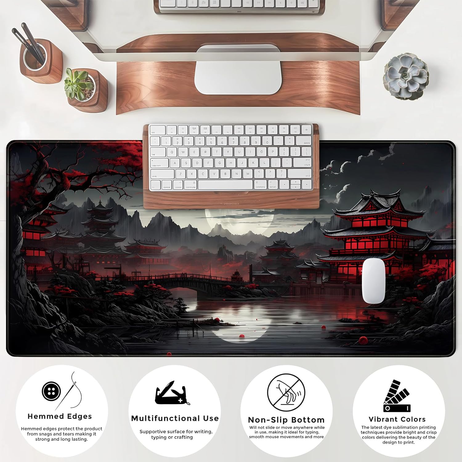 Japanese Desk Mat Riverside Fu - Gaming Keyboard Mouse review and price