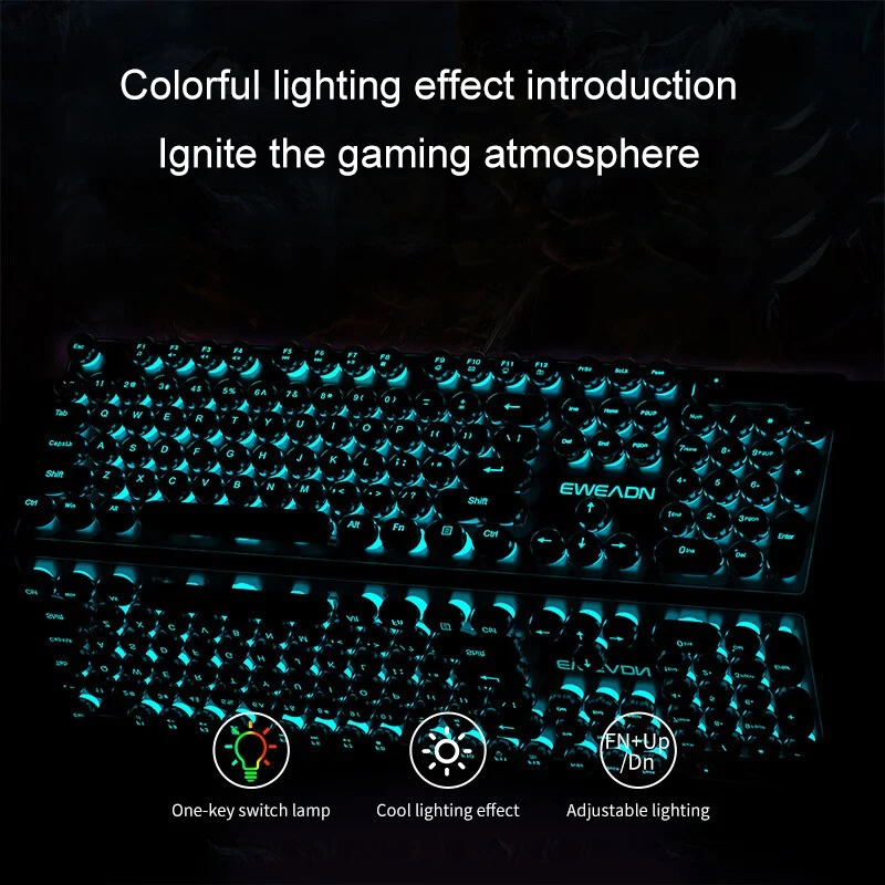 Retro Punk Mechanical Feel Key - Gaming Keyboard No Rgb review and price