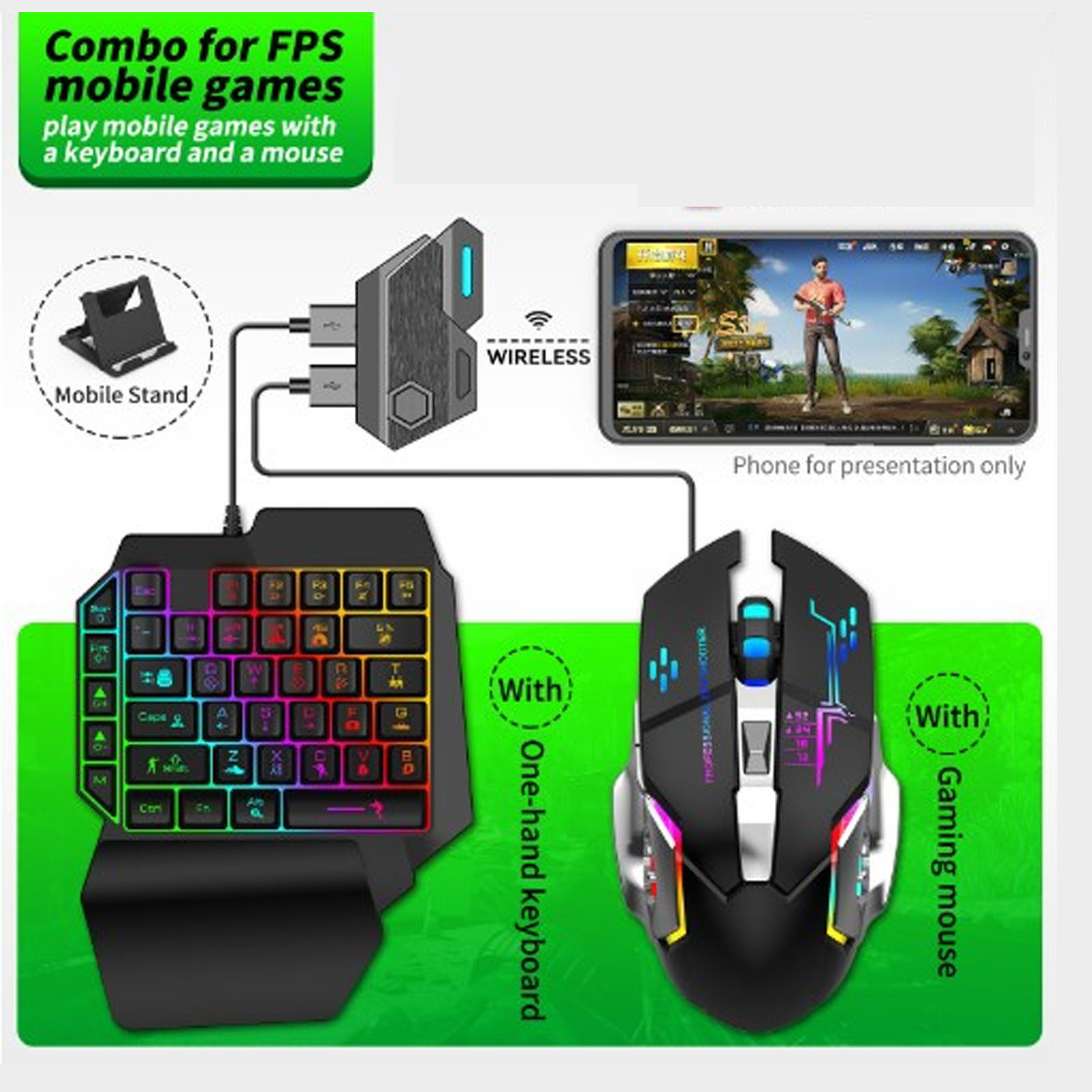 Mobile Game Combo Pack Bluetoo - Gaming Keyboard Mouse Combo review and price