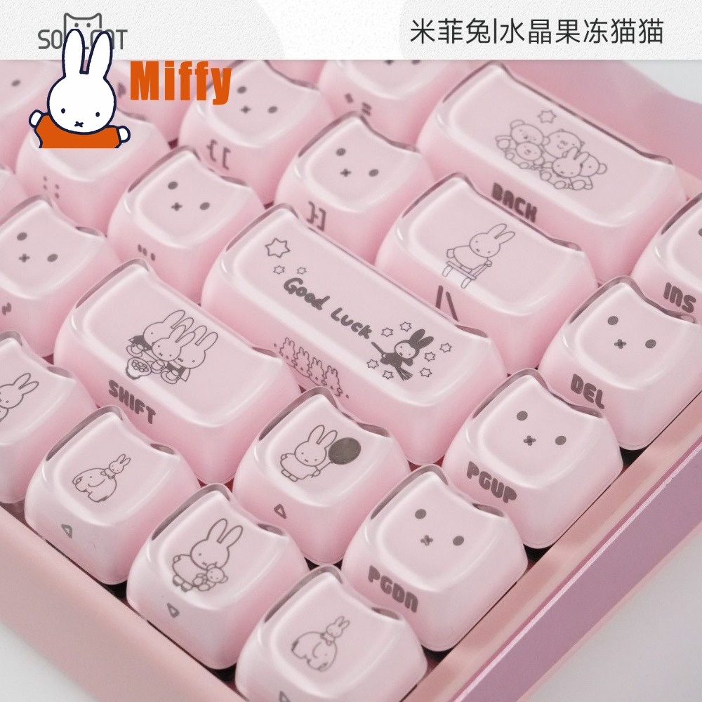 Kawaii Miffy Keycaps Cute Rabb - Gaming Keyboard Typewriter review and price