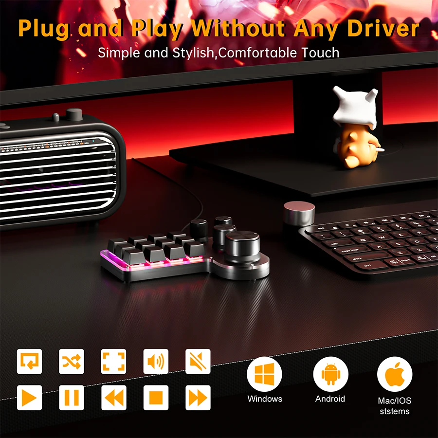 12 Keys 4 Knobs Programming Ma - Gaming Keyboard Mini Mechanical review and price